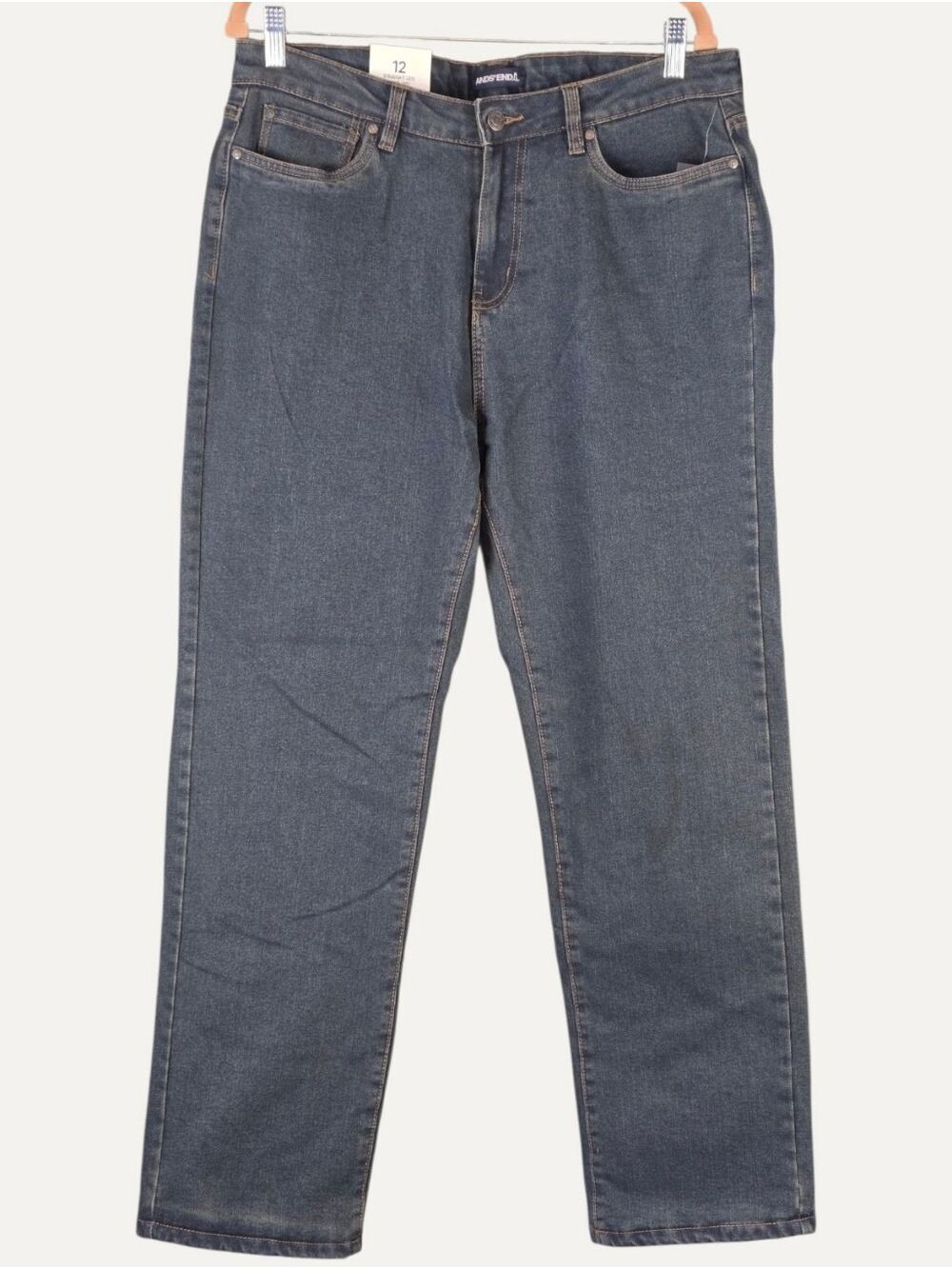 Lands' End Flannel Lined Straight Leg Jeans Size 12 Dark Wash NWT